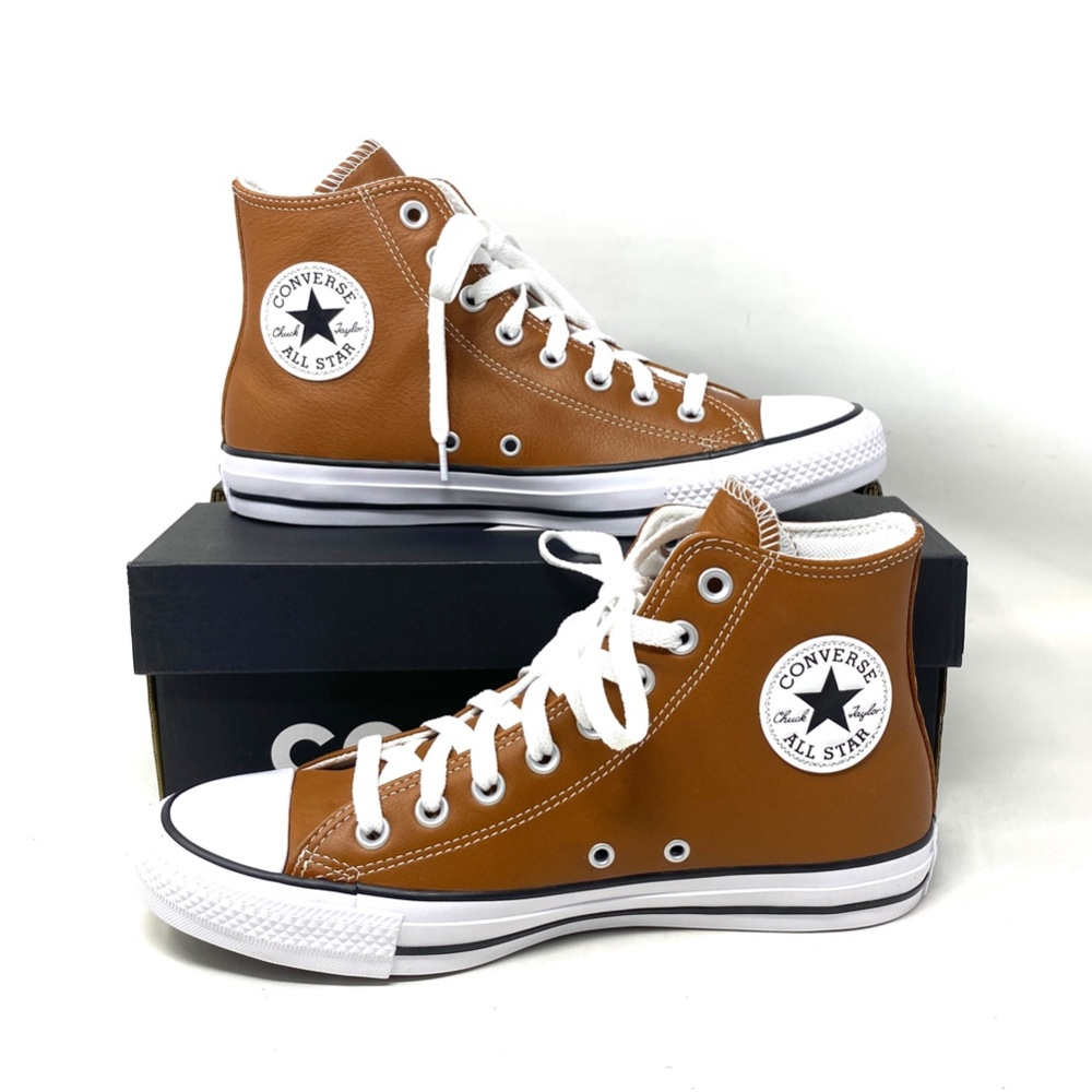 Converse Chuck Taylor High Leather Sneakers Warm Tan Casual Women's Size A07875C - Picture 5 of 10